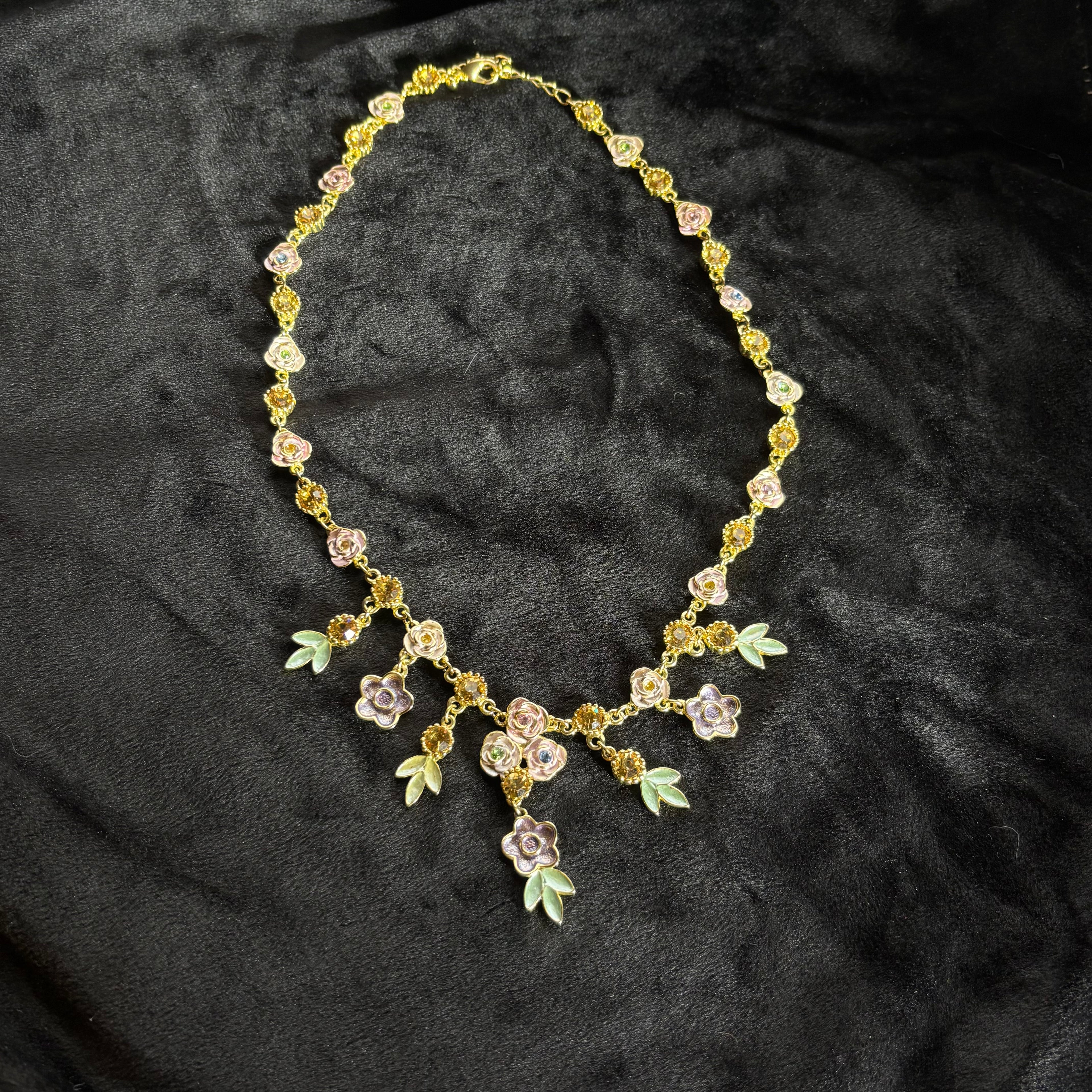 Floral Goldtone Necklace