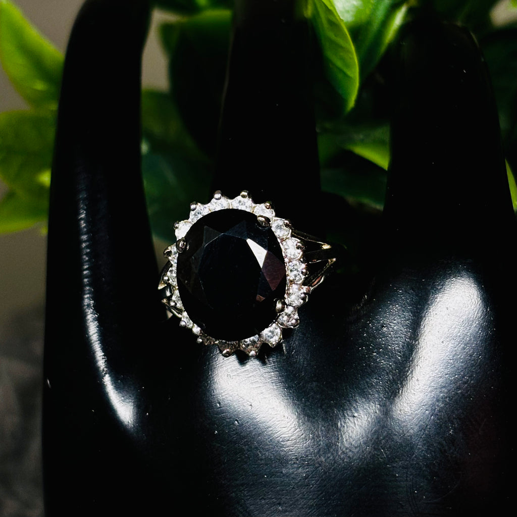 Black Stone Slivertone Ring