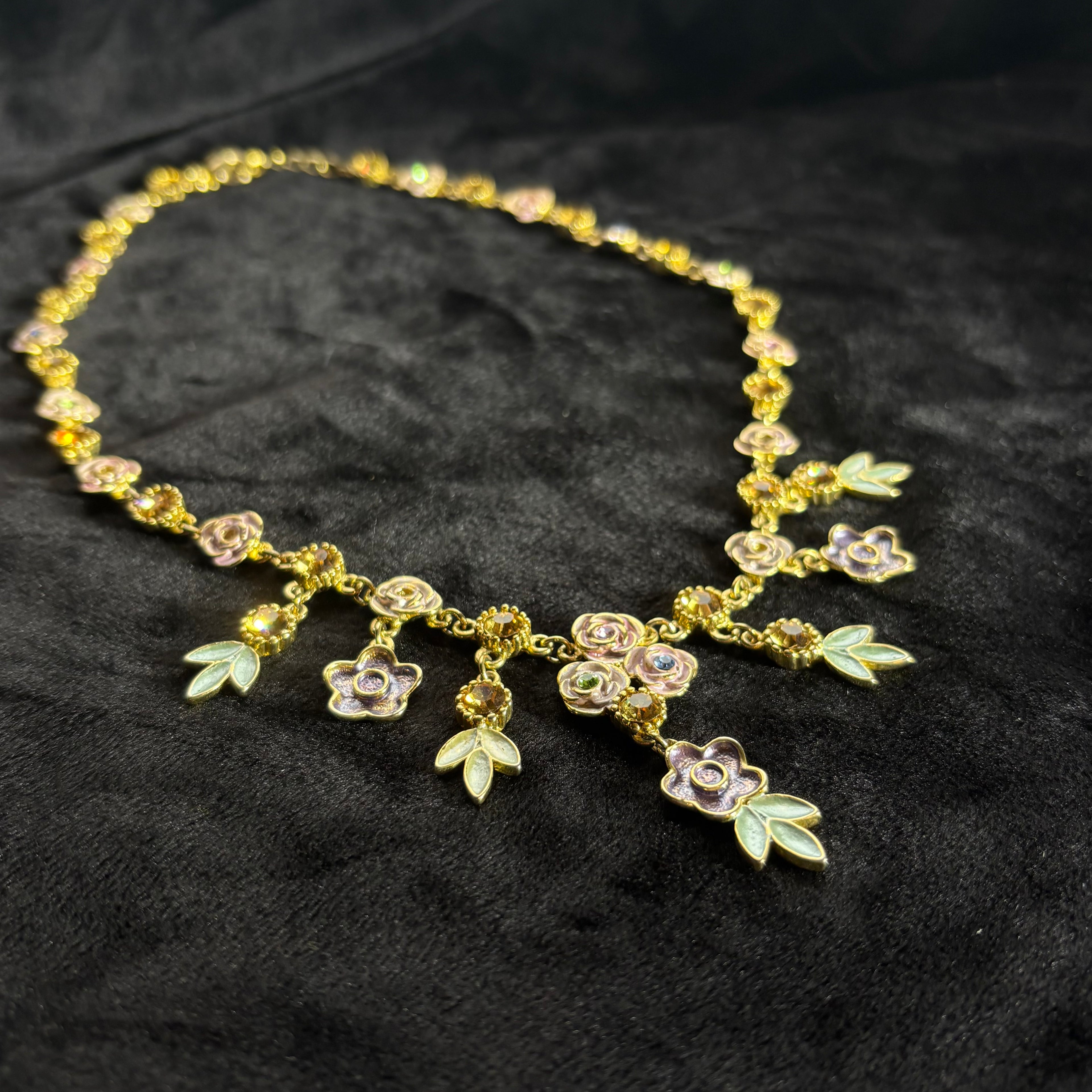 Floral Goldtone Necklace